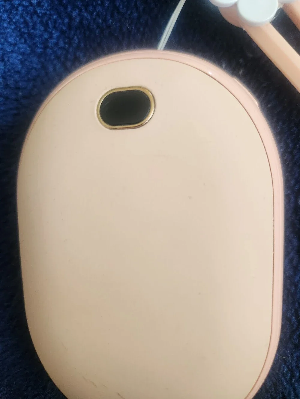Pink Portable Hand Warmer Power Bank with Daisy Strap